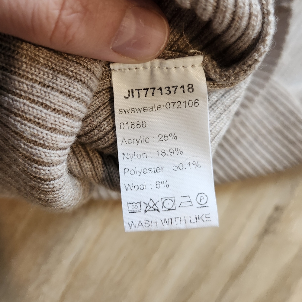 Ribbed Crewneck Sweater in Heathered Mauve Grey, Small MOTF - Picture 4 of 4